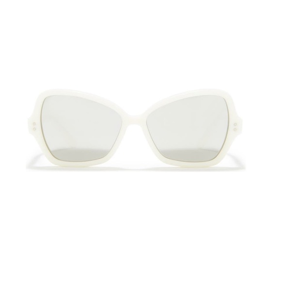 New Authentic CELINE Ivory With Smoke Mirror 56mm Mirrored Butterfly Sunglasses - Picture 15 of 16